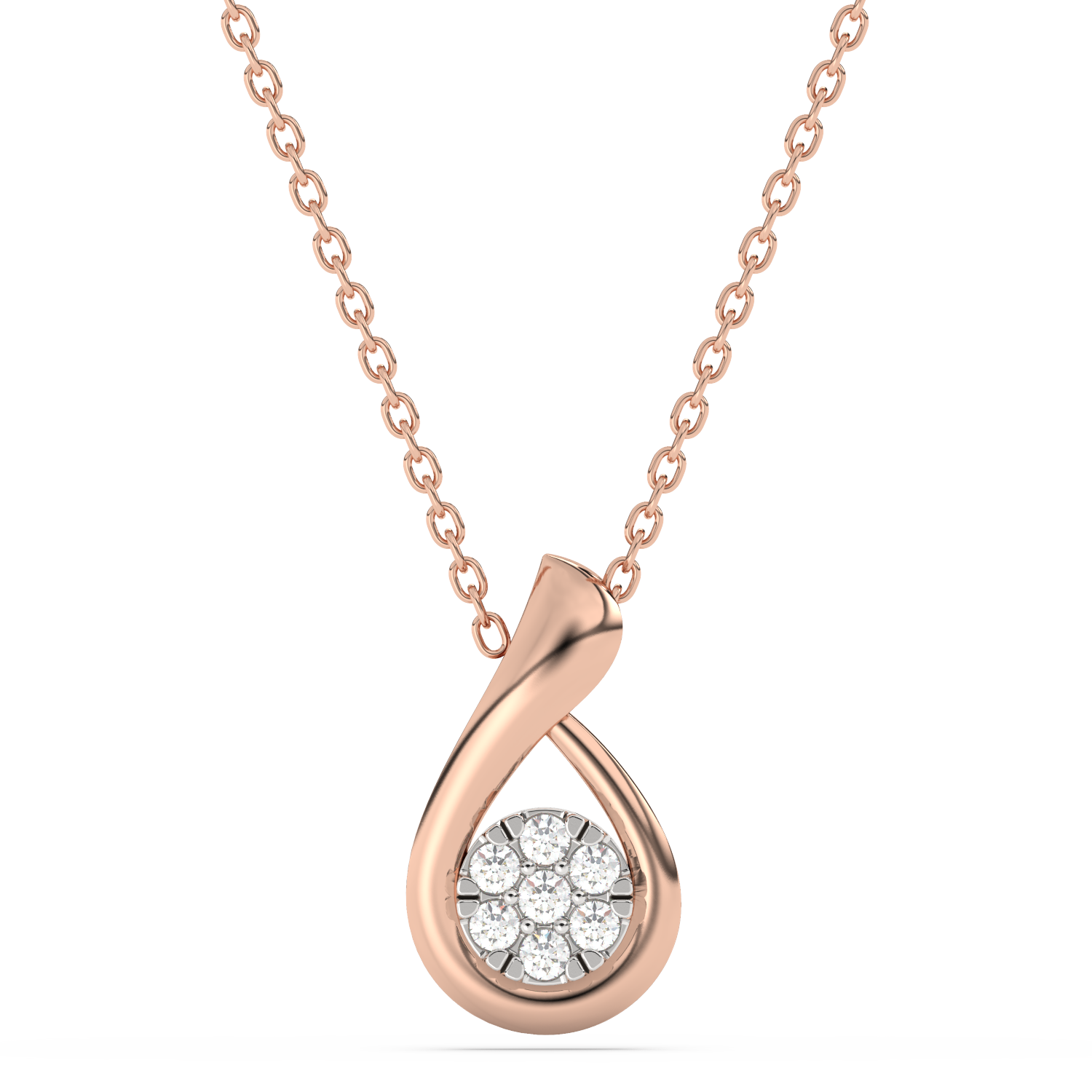 Teardrop Shaped Pendant with Diamonds
