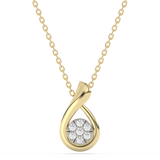 Teardrop Shaped Pendant with Diamonds