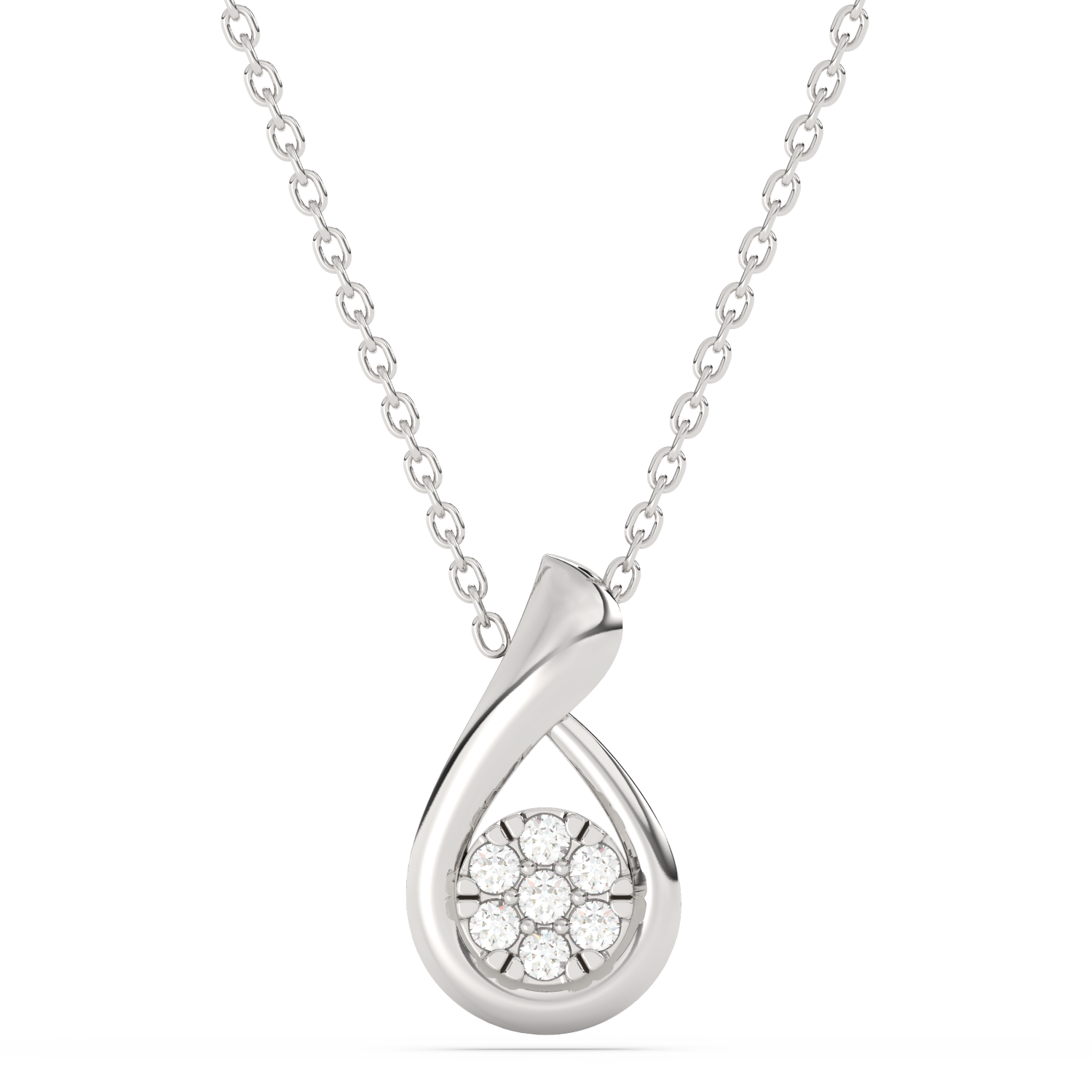 Teardrop Shaped Pendant with Diamonds
