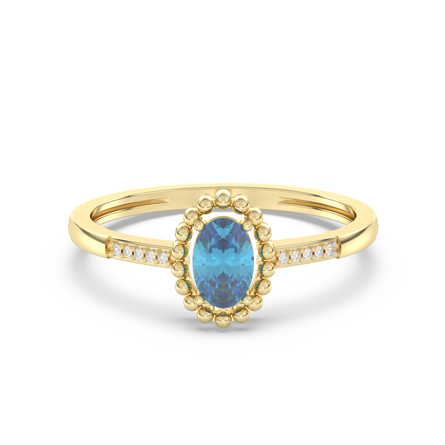 Pierścionek z Owalnym Topazem