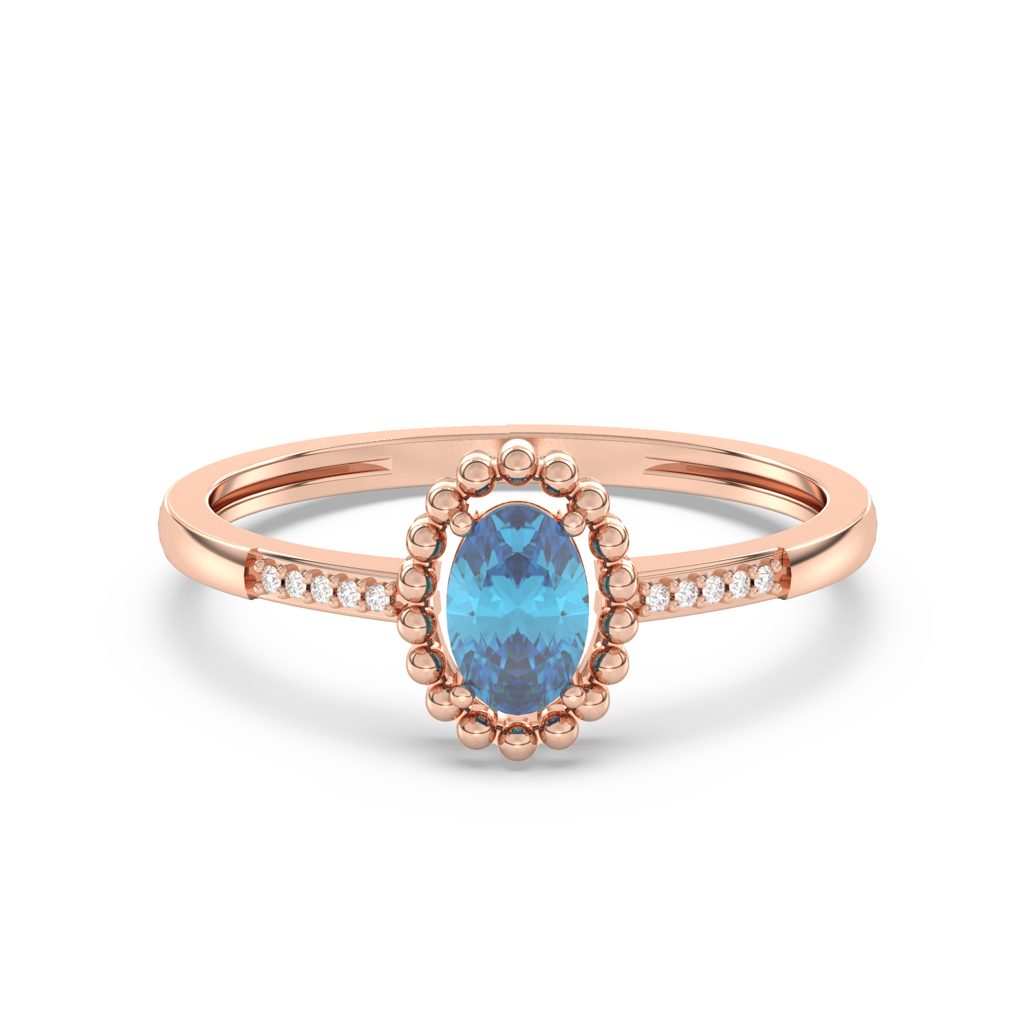 Pierścionek z Owalnym Topazem