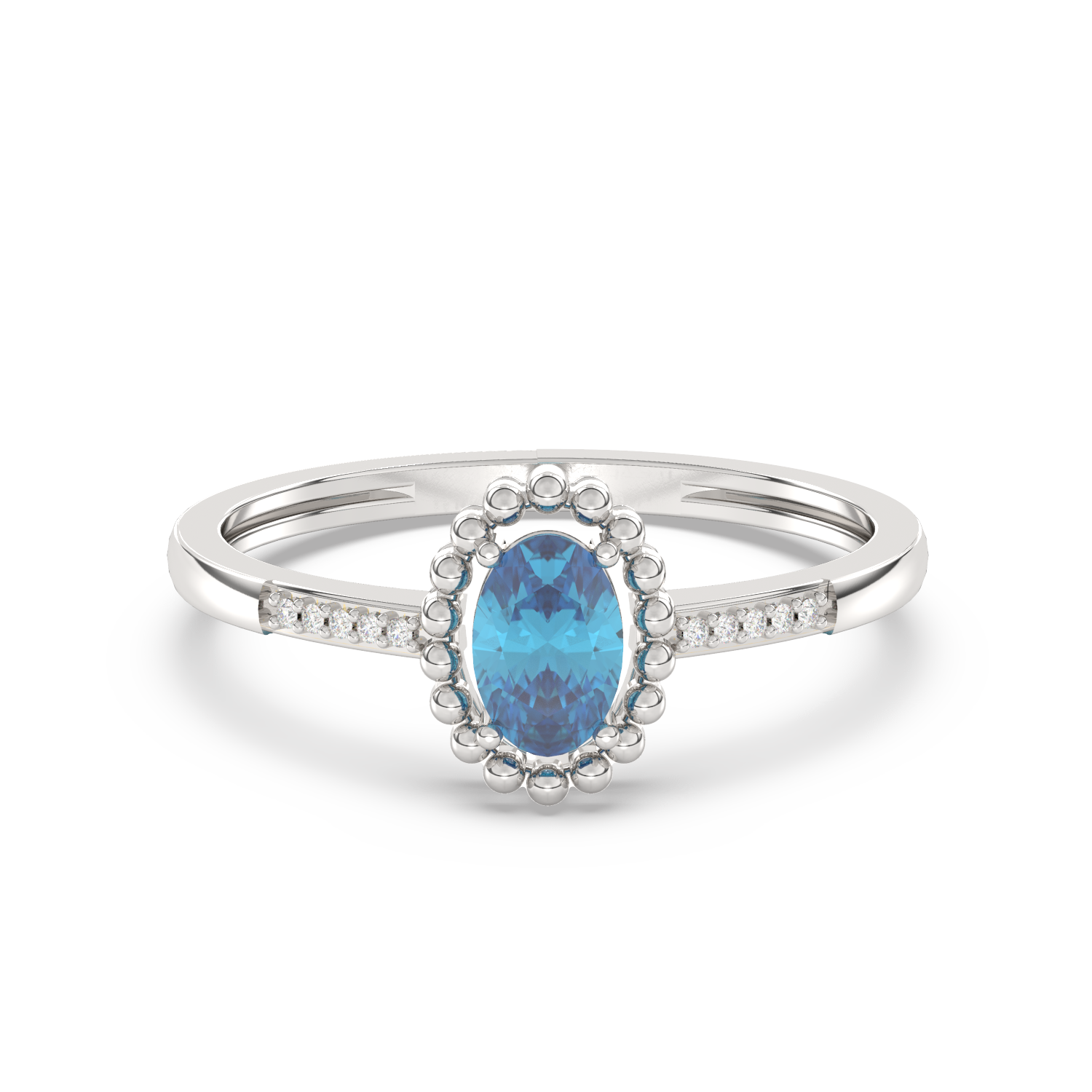 Pierścionek z Owalnym Topazem