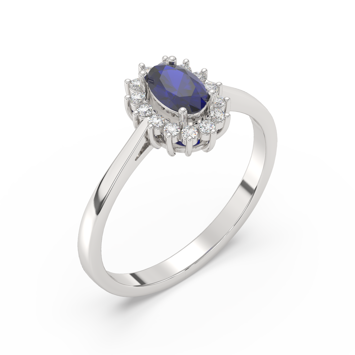 Złoty Pierścionek z Owalnym Szafirem