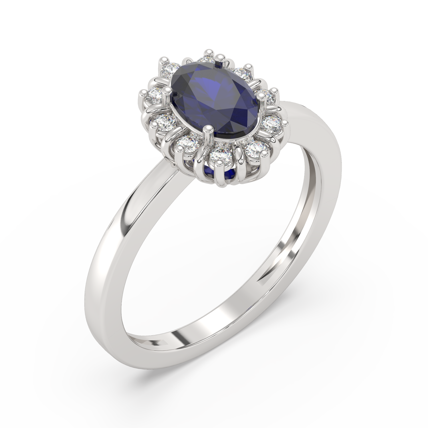 Pierścionek z Niebieskim Szafirem