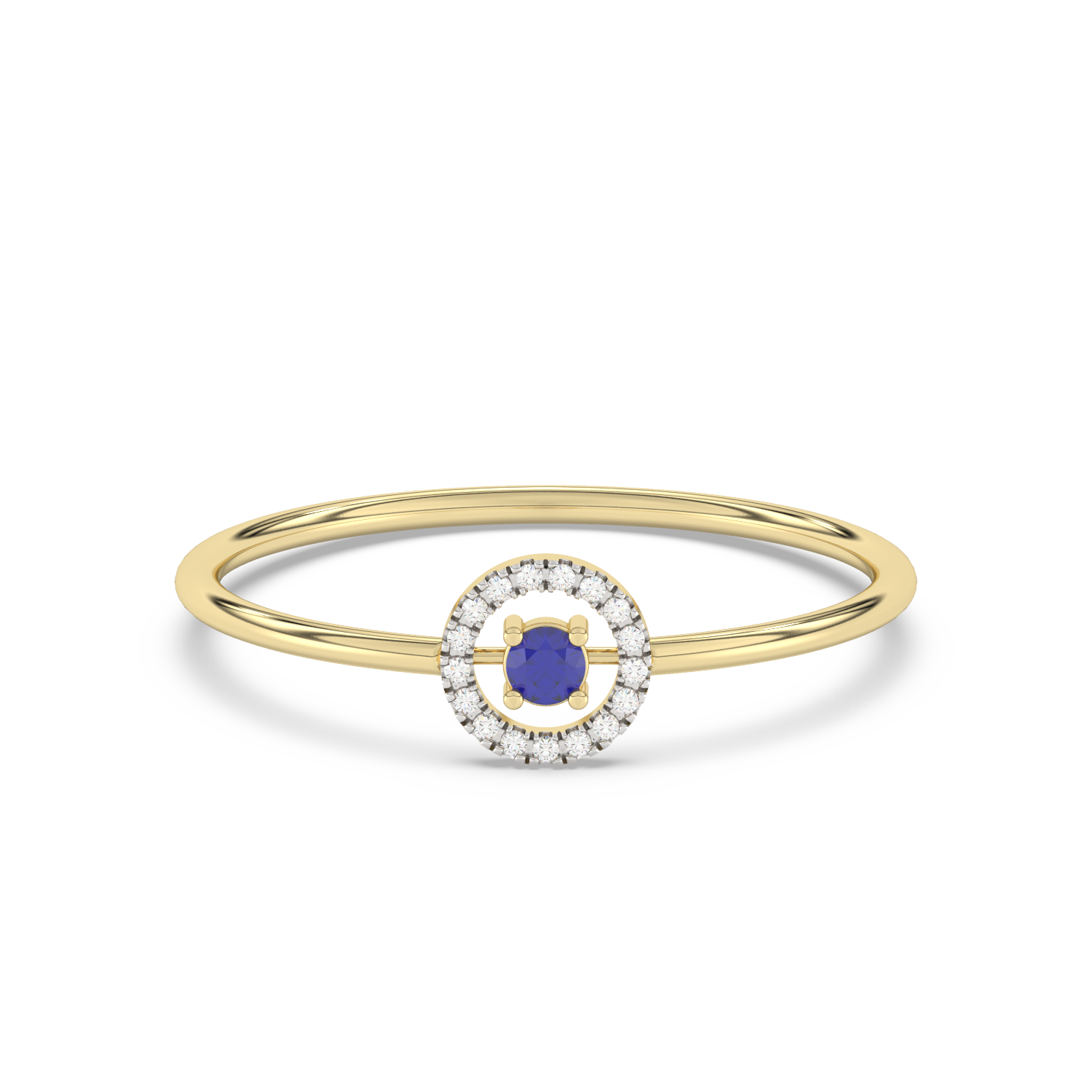 Gold Ring with Blue Sapphire