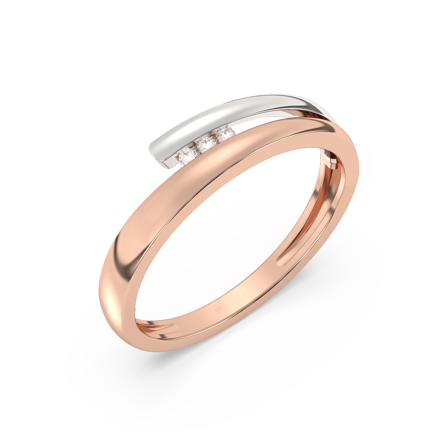 Pierścionek z Białego i Żółtego Złota z Brylantami