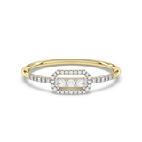 Expressive Ring with Pavé Diamonds