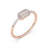 Expressive Ring with Pavé Diamonds