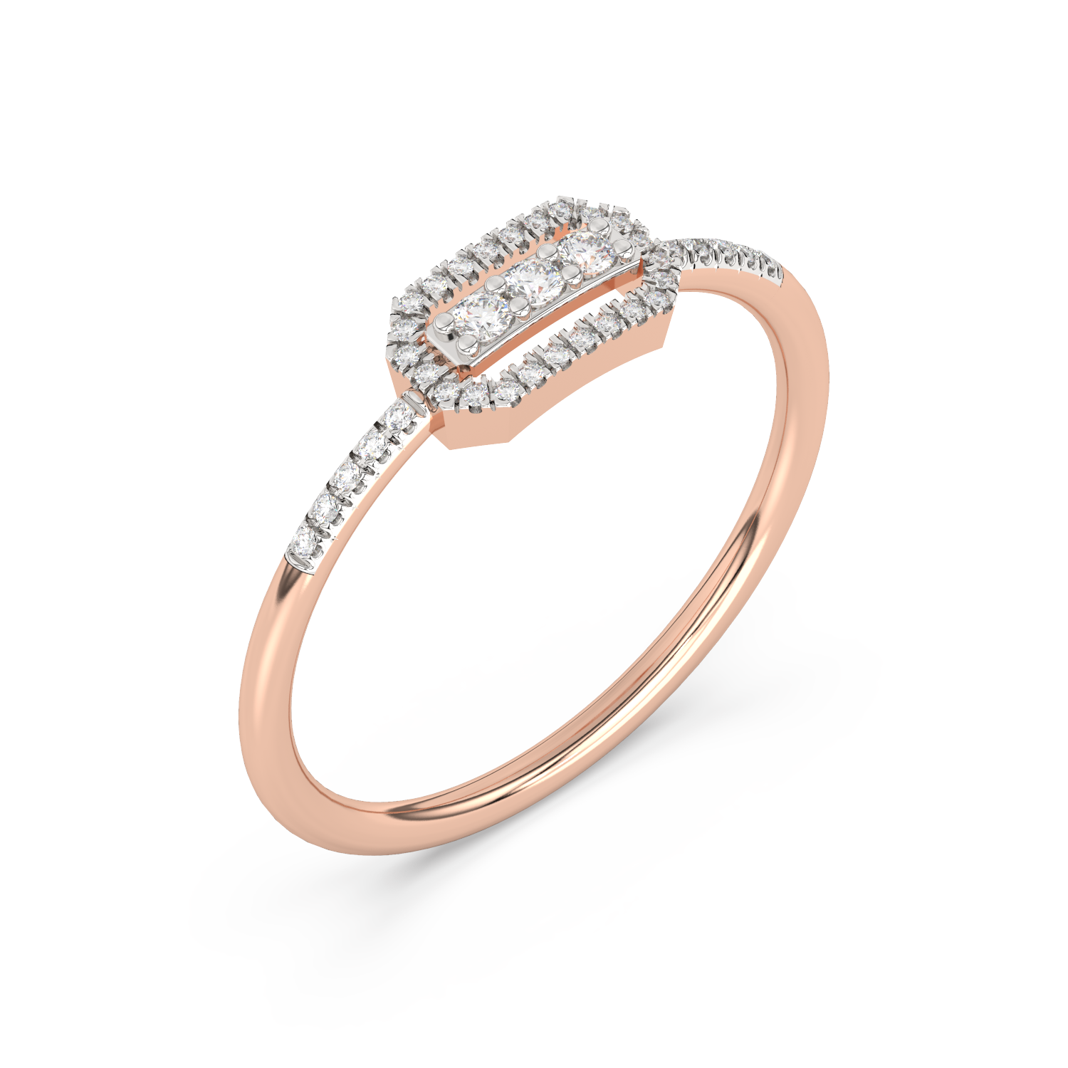 Wyrazisty Pierścionek z Brylantami Pavé