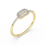 Expressive Ring with Pavé Diamonds
