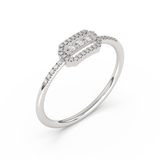 Expressive Ring with Pavé Diamonds