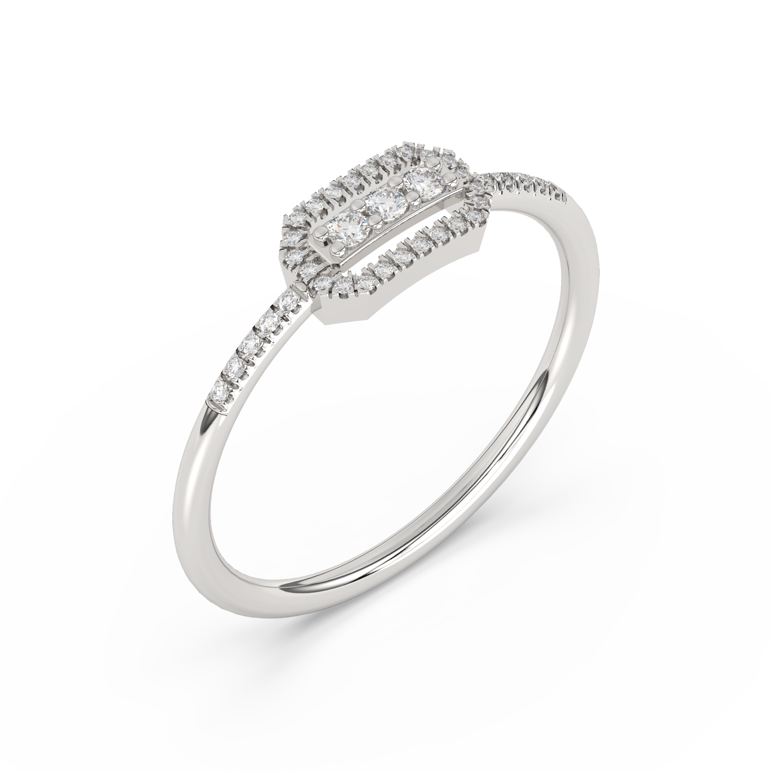 Wyrazisty Pierścionek z Brylantami Pavé