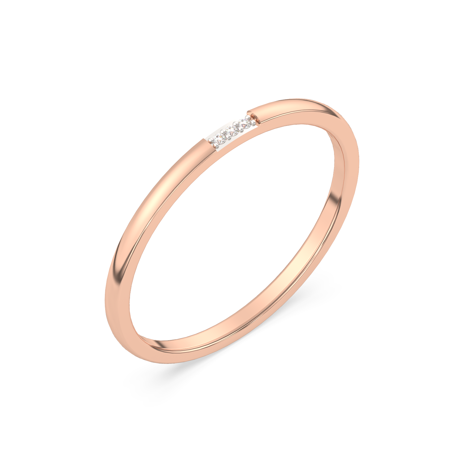 Slim Wedding Ring with Diamonds