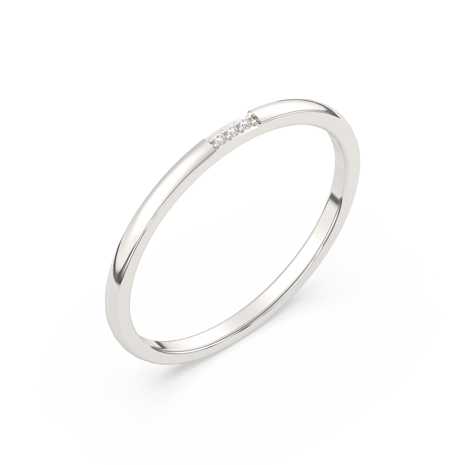 Slim Wedding Ring with Diamonds