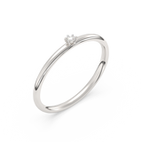 Elegant Ring with a Single Diamond