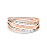 Elegant Ring with Diamond Stripes