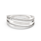 Elegant Ring with Diamond Stripes
