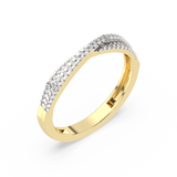 Gold ring with diamonds made of 14K gold