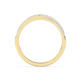 Gold ring with diamonds made of 14K gold