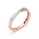Gold ring with diamonds made of 14K gold