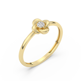 Ring in the Shape of a Rose with Diamonds