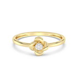Ring in the Shape of a Rose with Diamonds