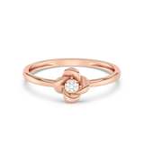 Ring in the Shape of a Rose with Diamonds