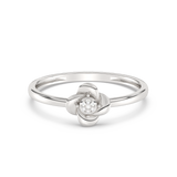 Ring in the Shape of a Rose with Diamonds