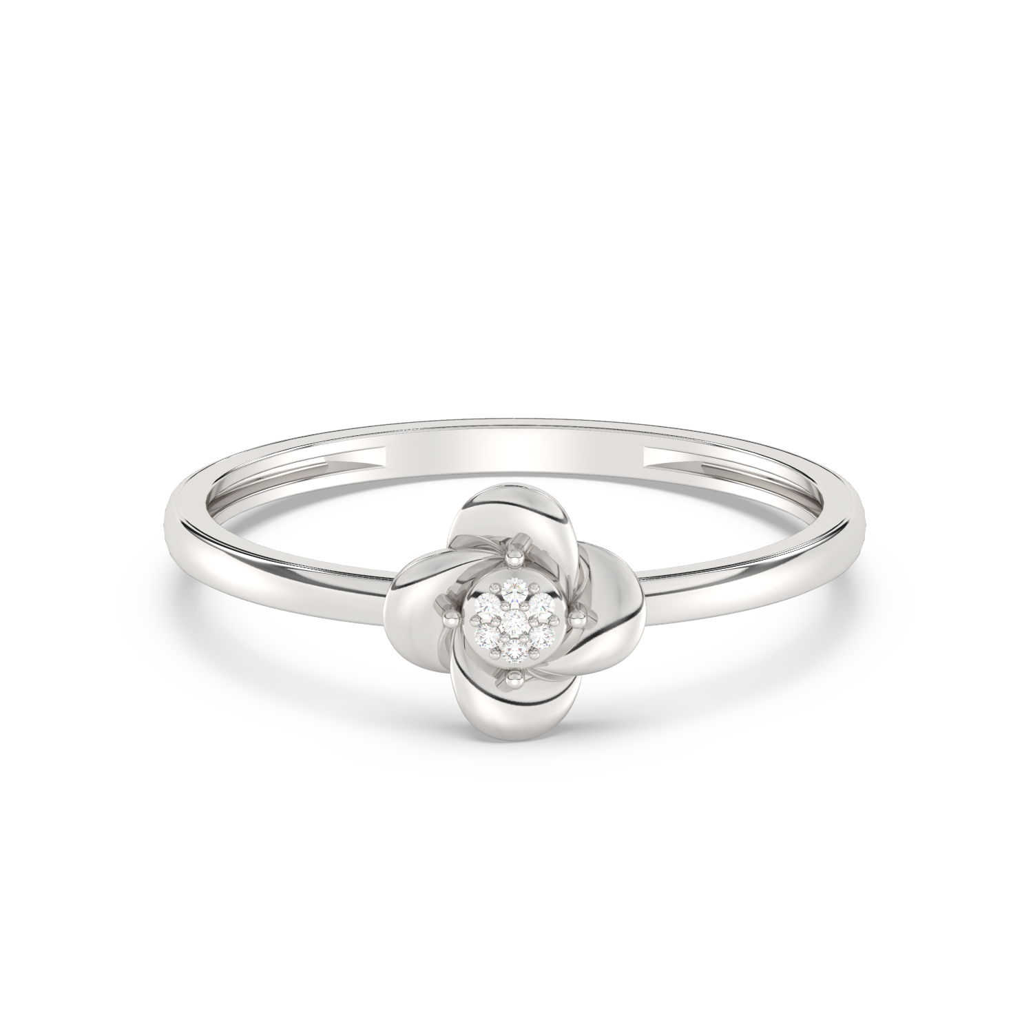 Ring in the Shape of a Rose with Diamonds