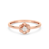 Ring in the Shape of a Rose with Diamonds