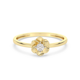 Ring in the Shape of a Rose with Diamonds