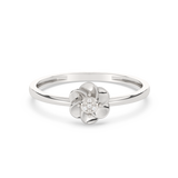 Ring in the Shape of a Rose with Diamonds