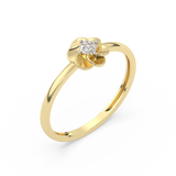 Ring in the Shape of a Rose with Diamonds