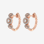 Brylantowe kolczyki vintage od Venetia Jewels w różowym złocie z ozdobnymi elementami