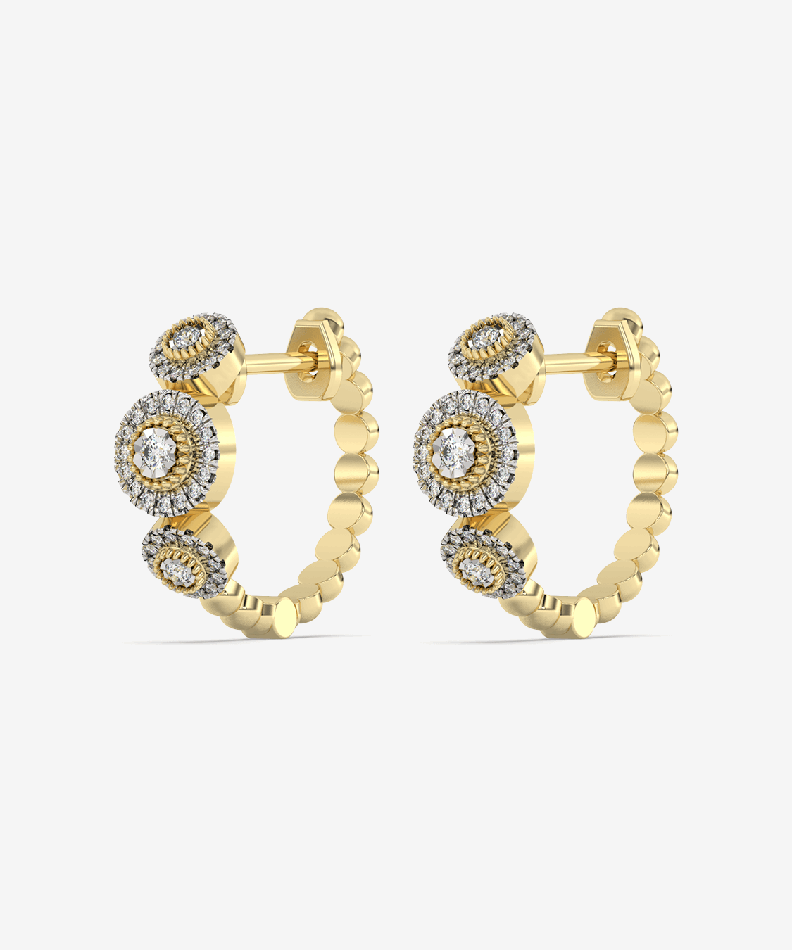 Złote brylantowe kolczyki vintage z diamentowymi akcentami dla eleganckich kobiet