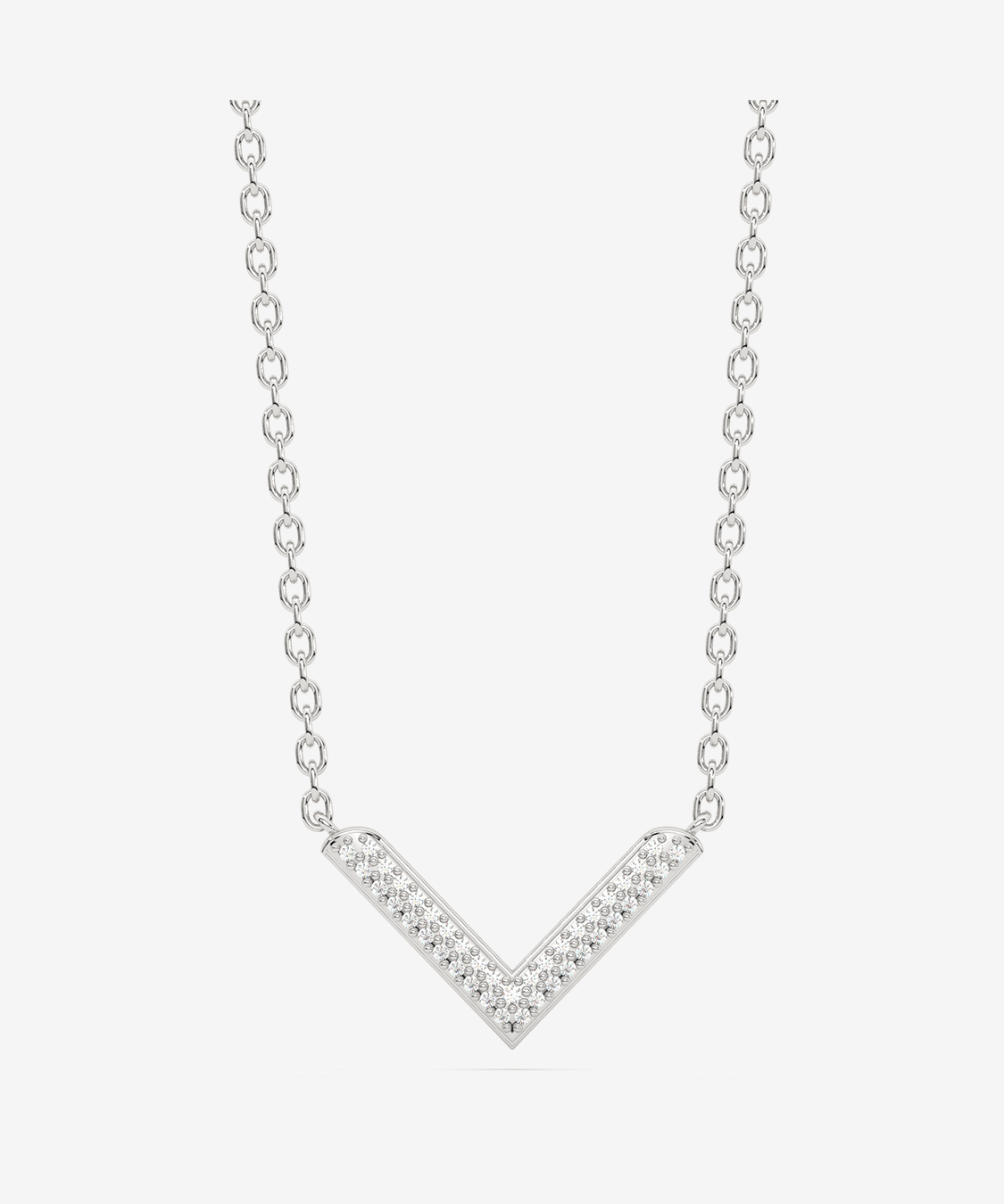Brylantowy naszyjnik V od Venetia Jewels z delikatnym łańcuszkiem i eleganckim zawieszeniem