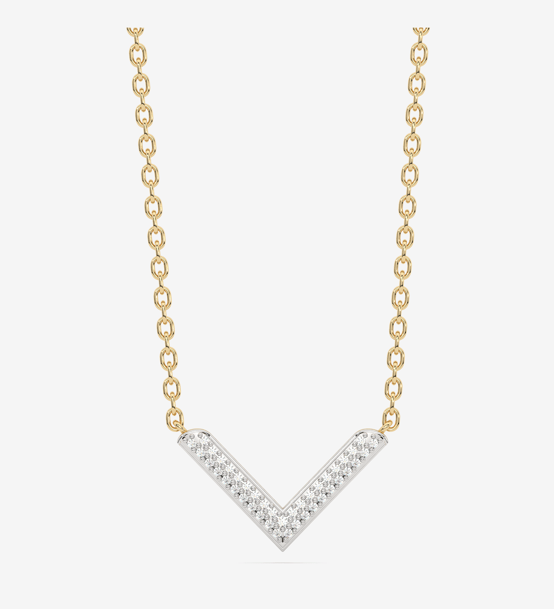 Złoty naszyjnik Venetia Jewels z brylantowym naszyjnikiem V w kształcie litery V, elegancki i stylowy