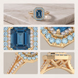 Royal Ring with Blue Topaz and Diamonds