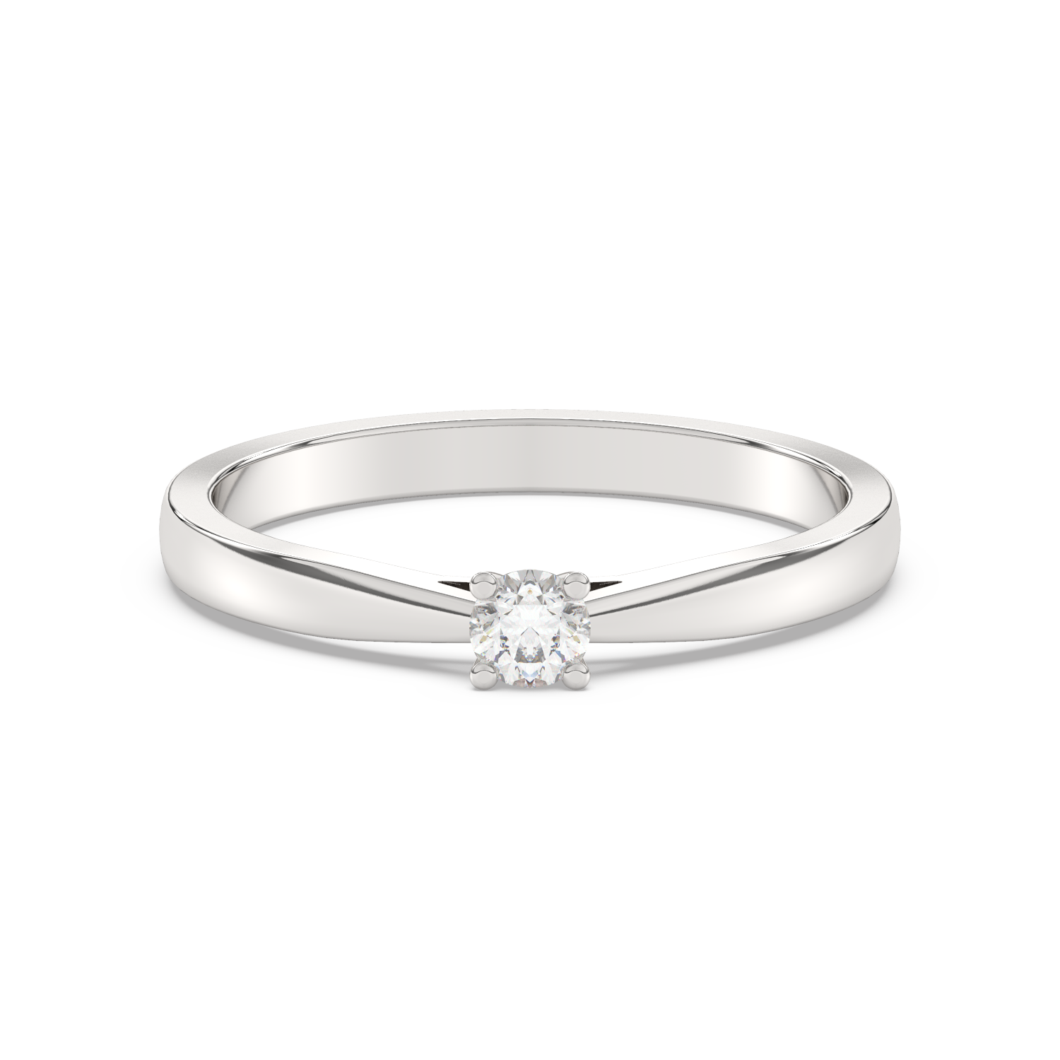 Klasyczny pierścionek z brylantem od Venetia Jewels w eleganckiej, minimalistycznej oprawie