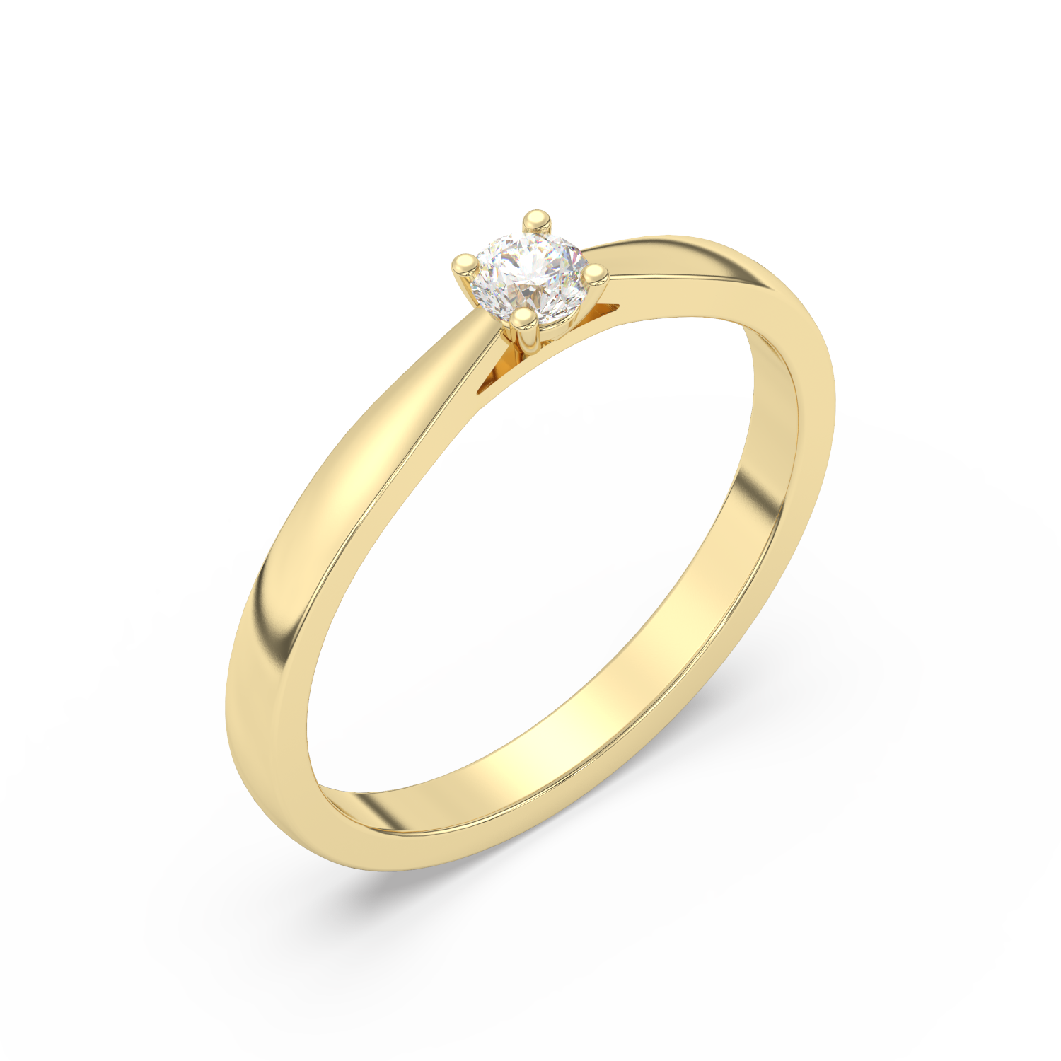 Klasyczny pierścionek z brylantem w złotej oprawie, idealny na zaręczyny lub jako elegancka biżuteria.