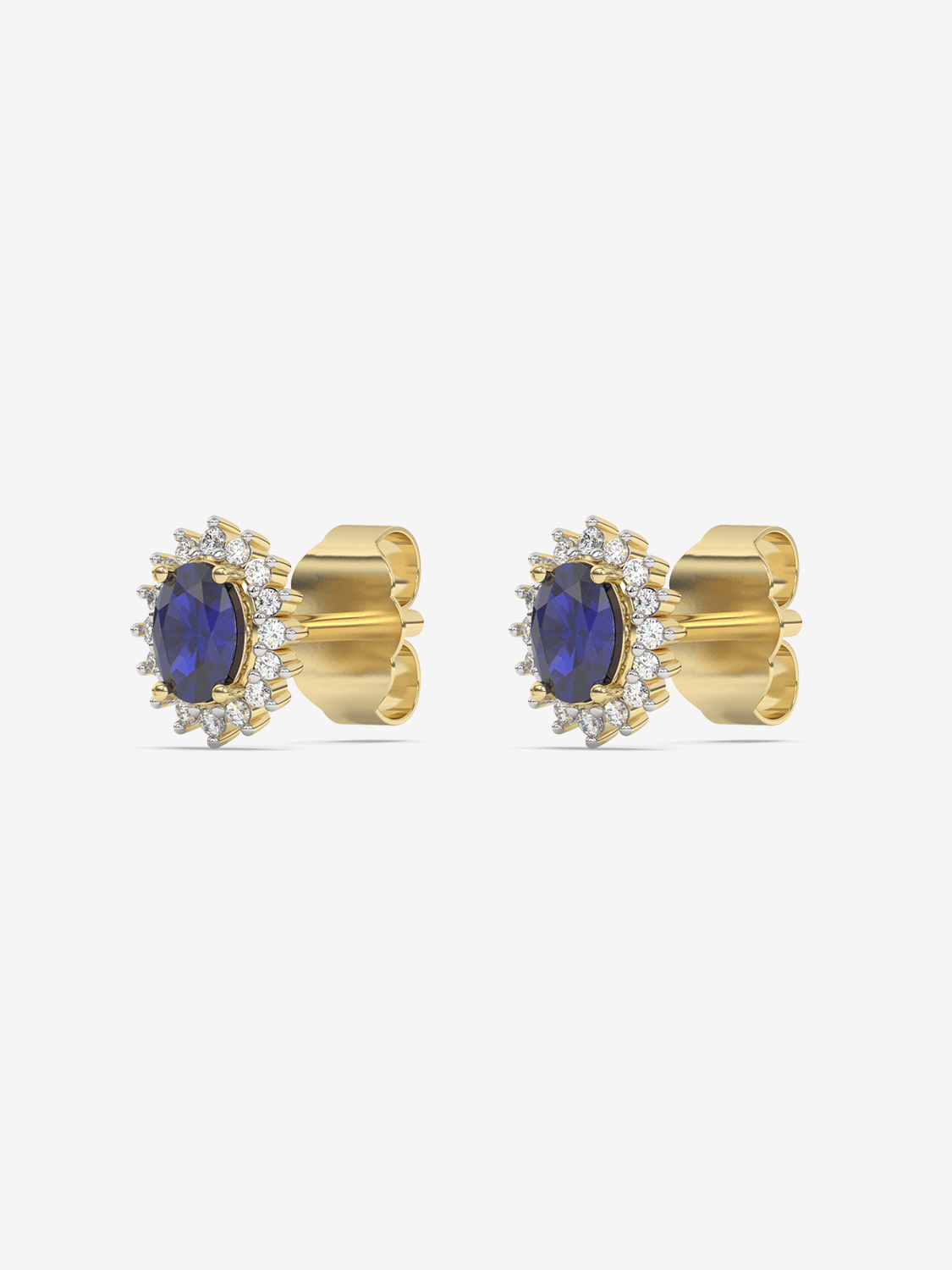 Kolczyki szafirowe vintage z złotymi detalami i diamentowymi wstawkami od Venetia Jewels