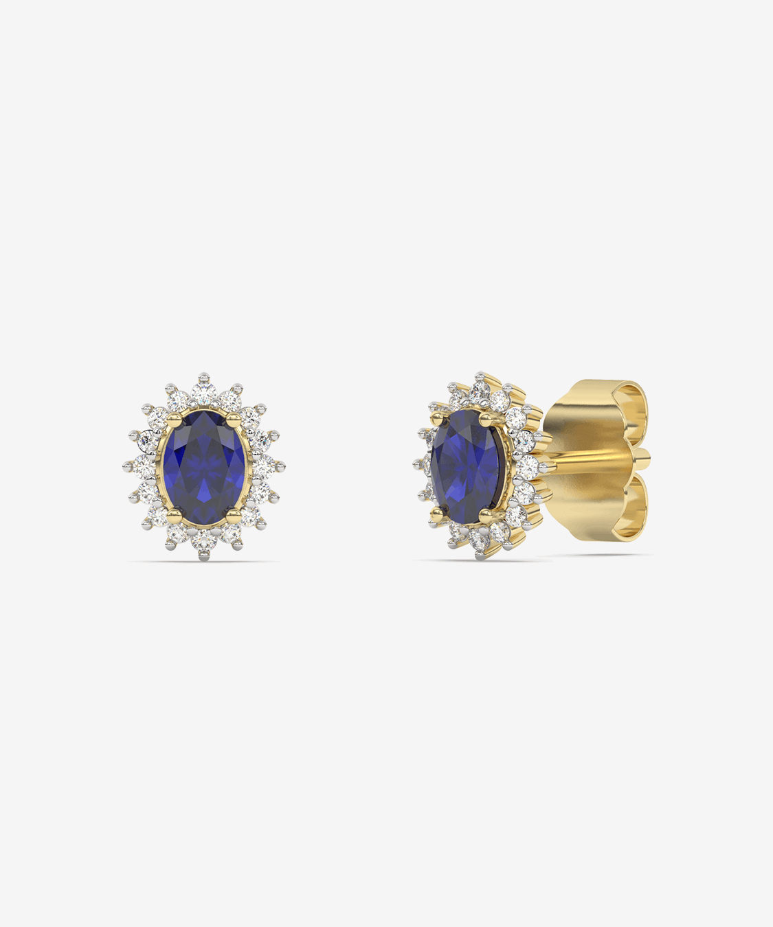 Kolczyki szafirowe vintage w złotej oprawie z diamentowymi akcentami, idealne na eleganckie okazje