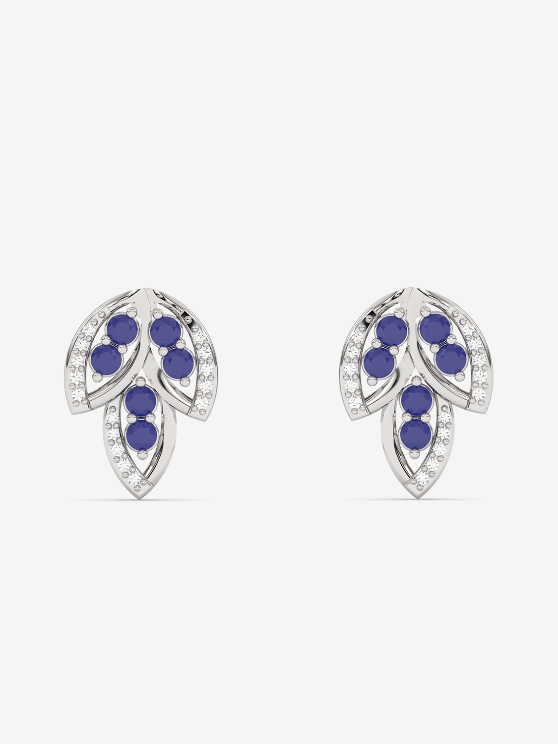 Kolczyki Sztyfty z Niebieskimi Szafirami w eleganckim srebrnym wykończeniu od Venetia Jewels