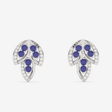 Kolczyki Sztyfty z Niebieskimi Szafirami w eleganckim srebrnym wykończeniu od Venetia Jewels
