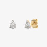 Eleganckie kolczyki z brylantami 14k w kształcie kropli, idealne na specjalne okazje