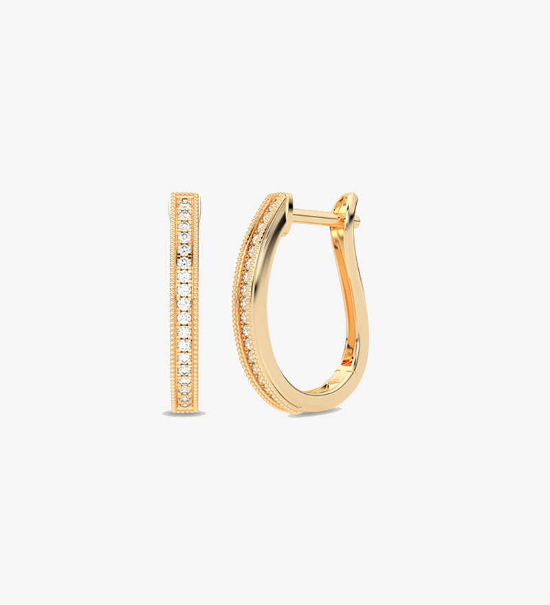 Złote kolczyki z brylantami o prostokątnym kształcie, idealne na specjalne okazje