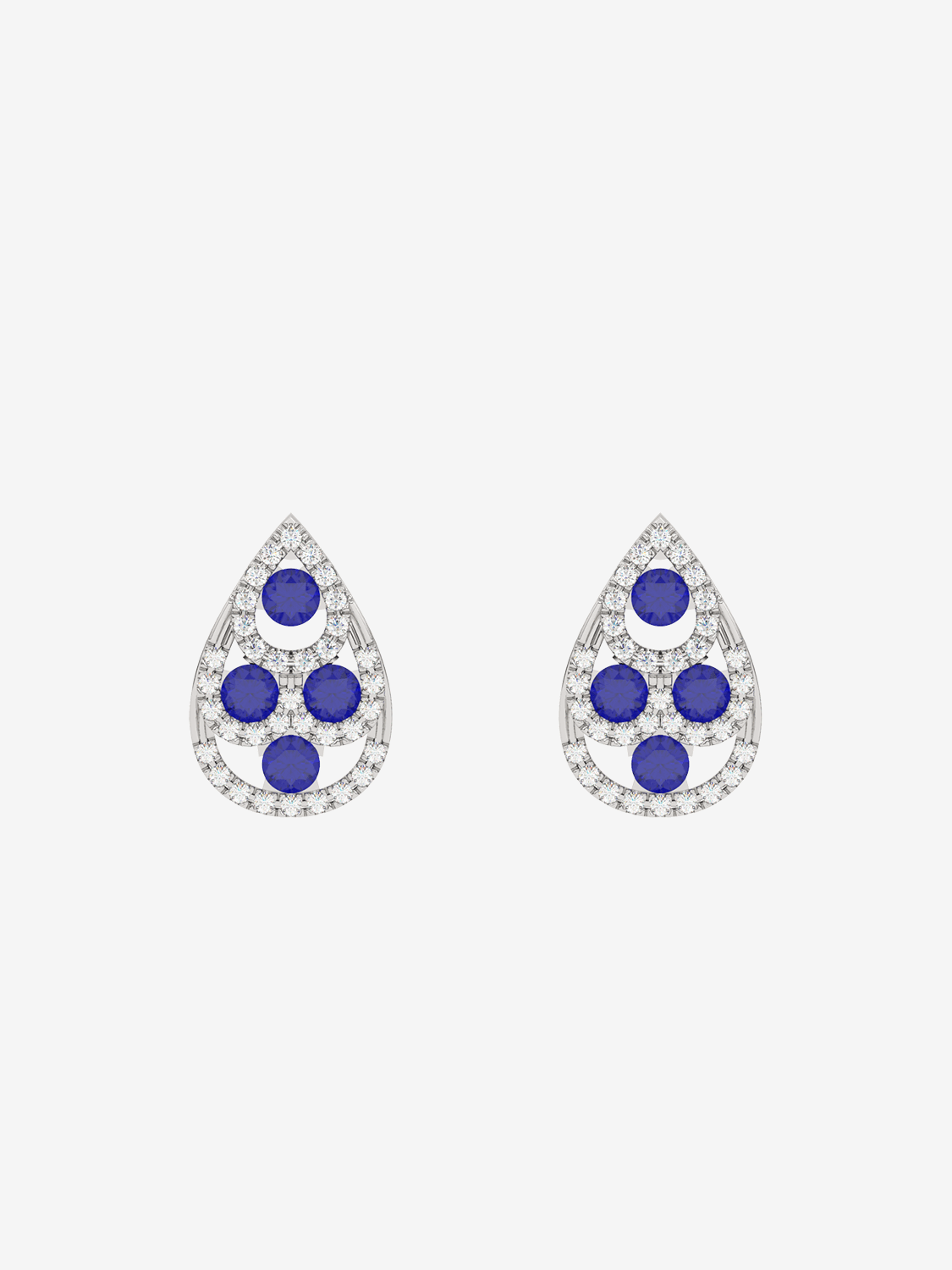 Eleganckie kolczyki z szafirami i diamentami w kształcie kropli od Venetia Jewels