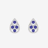 Eleganckie kolczyki z szafirami i diamentami w kształcie kropli od Venetia Jewels