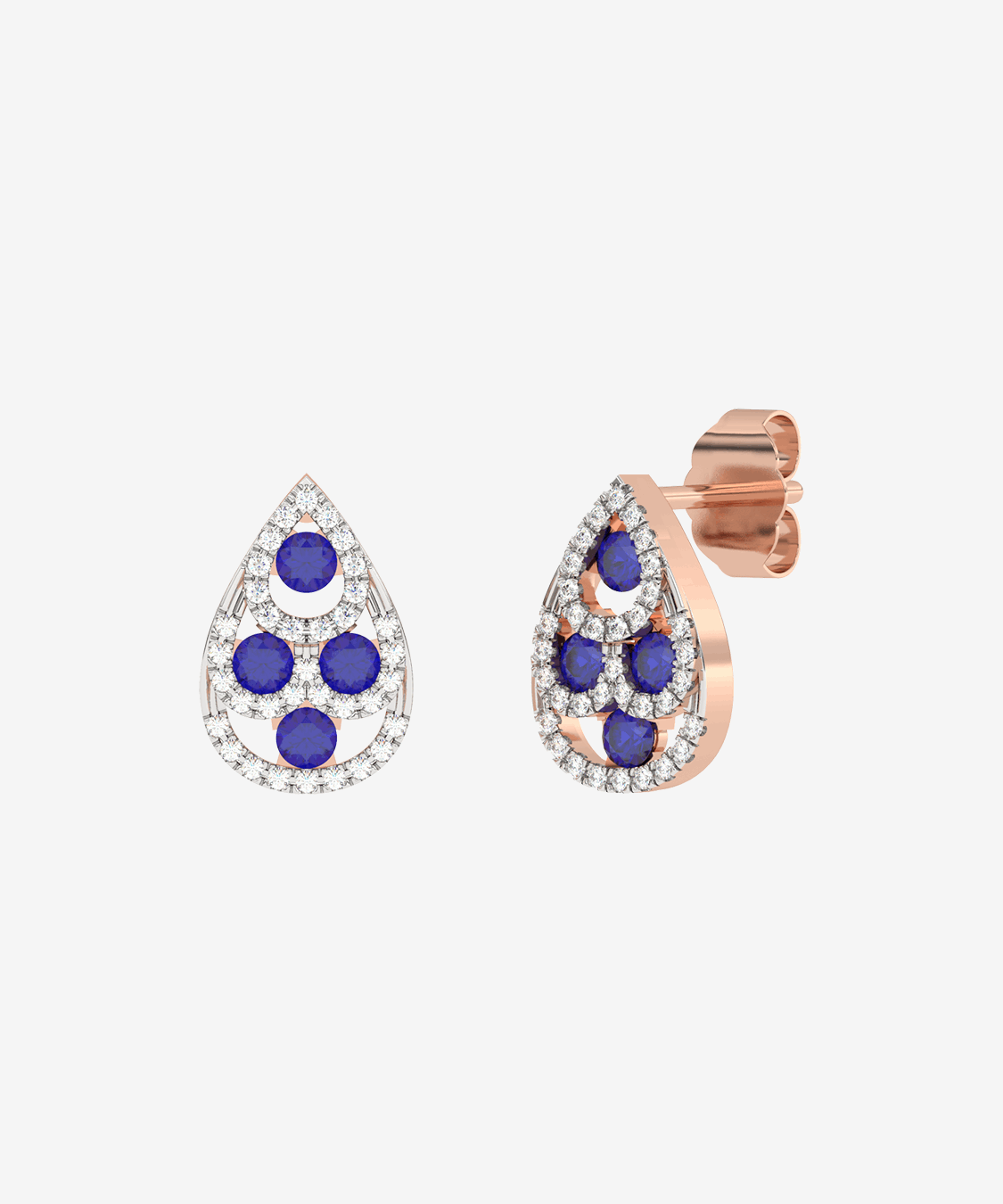 Eleganckie kolczyki z szafirami w kształcie kropli z diamentami od Venetia Jewels