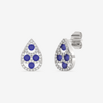 Eleganckie kolczyki z szafirami w kształcie kropli z diamentowym wykończeniem od Venetia Jewels